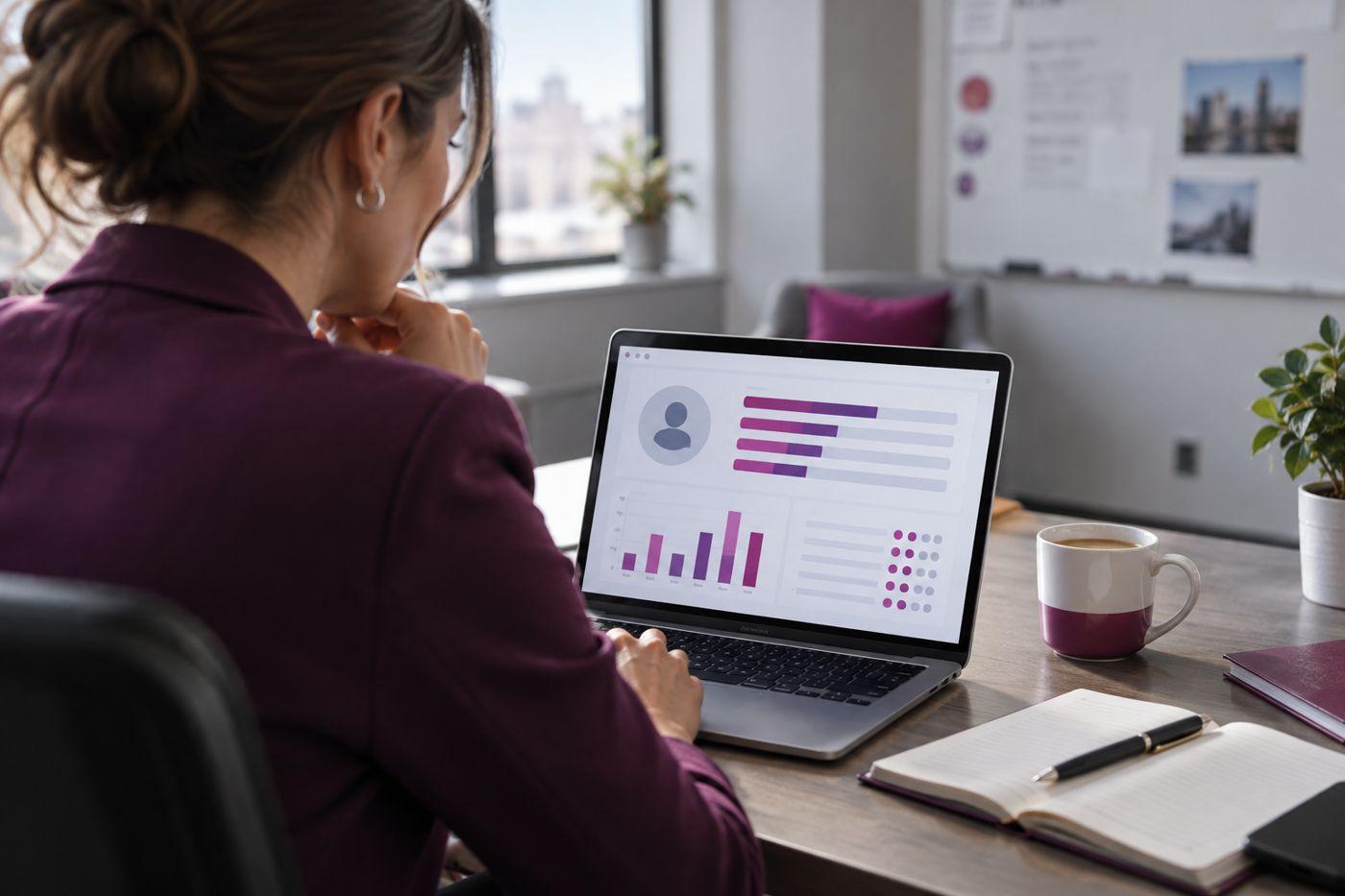 Sales leader reviewing sales team evaluation results